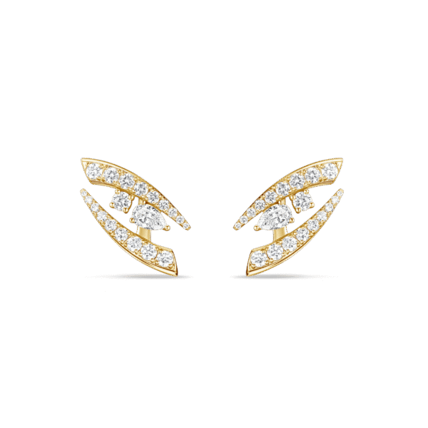 Intersect Pavè Classic Earrings- in yellow gold
